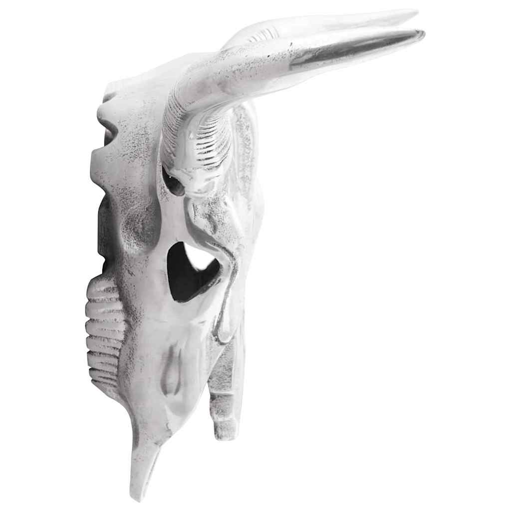 Bull Skull Silver 34 x 13 x 53 cm Aluminium